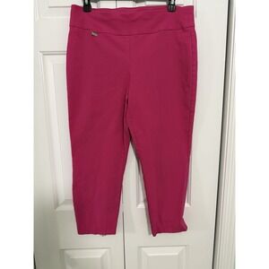 Alfani Pants Bright Pink Stretch Pull On Women's Size 12 Cropped